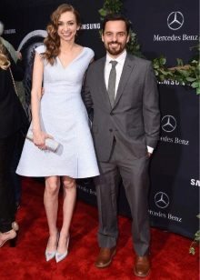 Light blue mid-length A-line dress