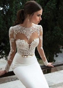 Wedding dress with lace