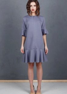 Dress with frills from neoprene