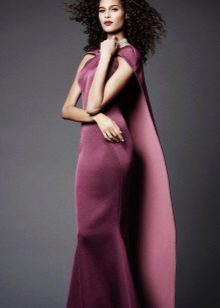 Neoprene dress with train