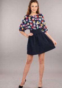 Jersey and Polyester Combo Summer Dress