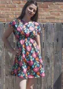 Black short floral dress