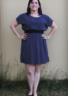 Dress from a staple with polka dots for full