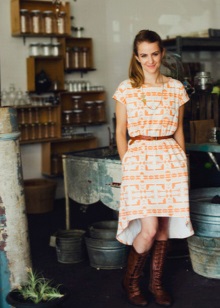 Folk style asymmetric staple dress