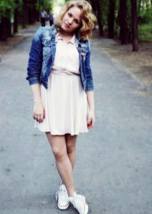 Denim jacket for viscose dress