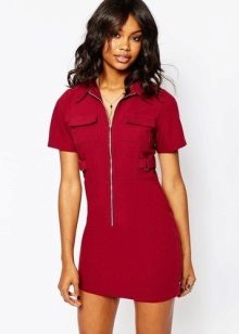 Polo dress with zipper just below the waist