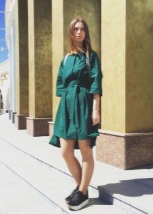 Green Loose Dress Shirt