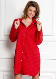 Red Home Shirt Dress