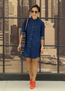 Casual denim shirt dress