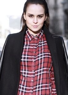 Black Plaid Shirt Dress
