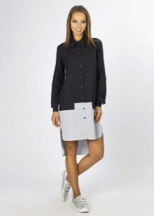 Black and white shirt dress
