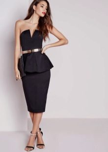  Black bustier dress with basky, with a narrowed hleb