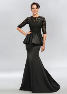  Long black dress with basky