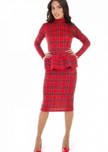 Checkered red dress with basky