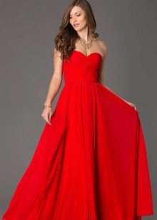 Beautiful long red dress with a corset