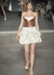 Fashionable short dress with a corset