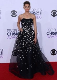 Long black dress with a corset