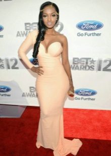 One Sleeve Long Bustier Dress