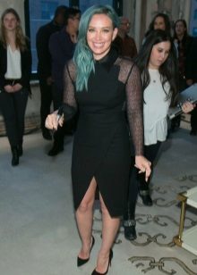 Black wrap dress with long sleeves mesh