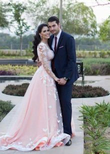 Lace dress with train