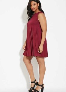 Maroon dress trapeze for full