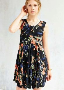 Summer black A-line dress