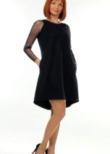Black A-line Long Sleeve Dress