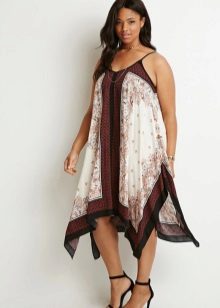 Dress sundress style trapeze for full