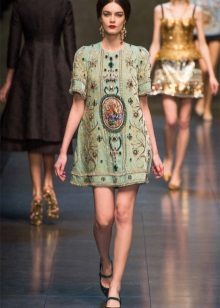 Green dress-tunic at a fashion show