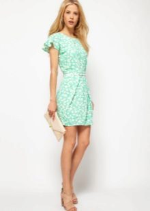 Short green tulip dress