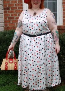 White dress in colored polka dots for full