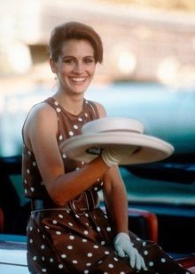 Brown dress in white polka dots from the movie Pretty Woman - Julia Roberts