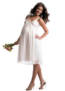 Summer white sundress for pregnant women