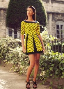 Dress with a pattern-mosaic