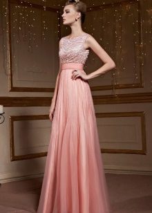 Dress with high waist peach