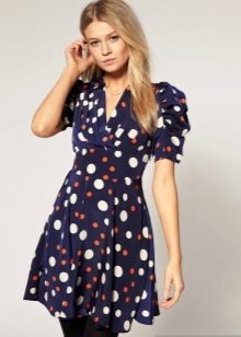 Dress in colorful peas of different sizes