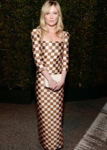 Long ryamoe dress in white-green check