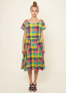 Dress in a simple cut in the Madras cell