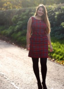 Red plaid dress for obese women