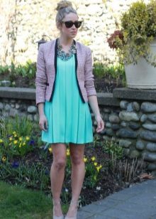 Short jacket pleated dress
