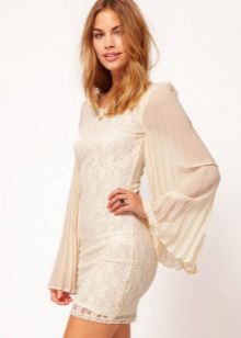 Pleated sleeves dress
