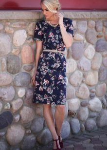 Summer casual dress with a small floral print