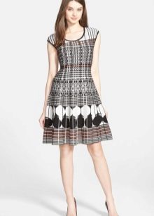 Black and white flared dress