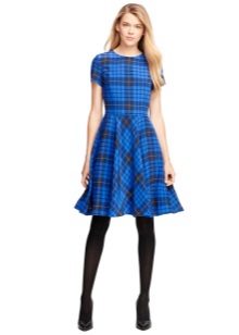 Flared plaid dress
