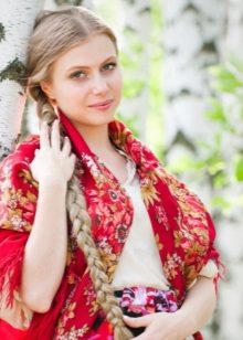  Russian dress, Russian shawl, a girl with a scythe
