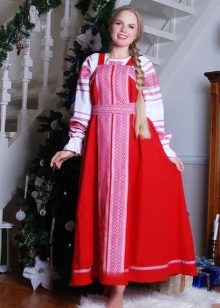  Russian dress in combination with a shirt