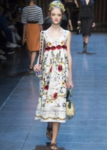 Russian modern dress in ethnic style