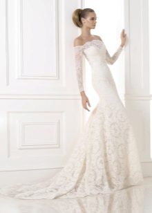 Wedding dress fish with sleeves