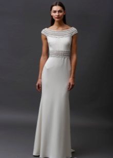 White knitted dress to the floor