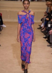 Knitted dress with floral print case